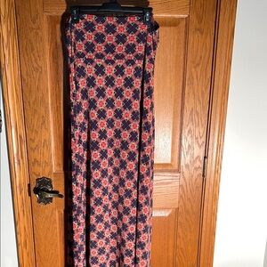 Stylish Plaid Maxi Skirt - Red and Blue